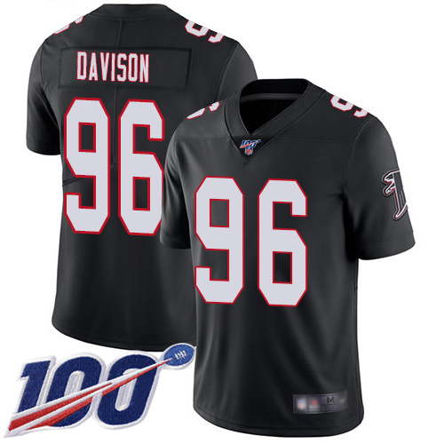 Atlanta Falcons Limited Black Men Tyeler Davison Alternate Jersey NFL Football #96 100th Season Vapor Untouchable